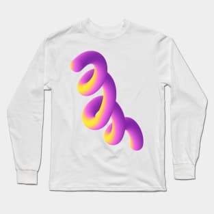 Fluid geometric orange abstract shape worm Long Sleeve T-Shirt